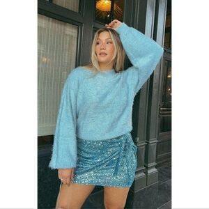 SHOW ME YOUR MUMU Vienna Sweater In Blue Knit